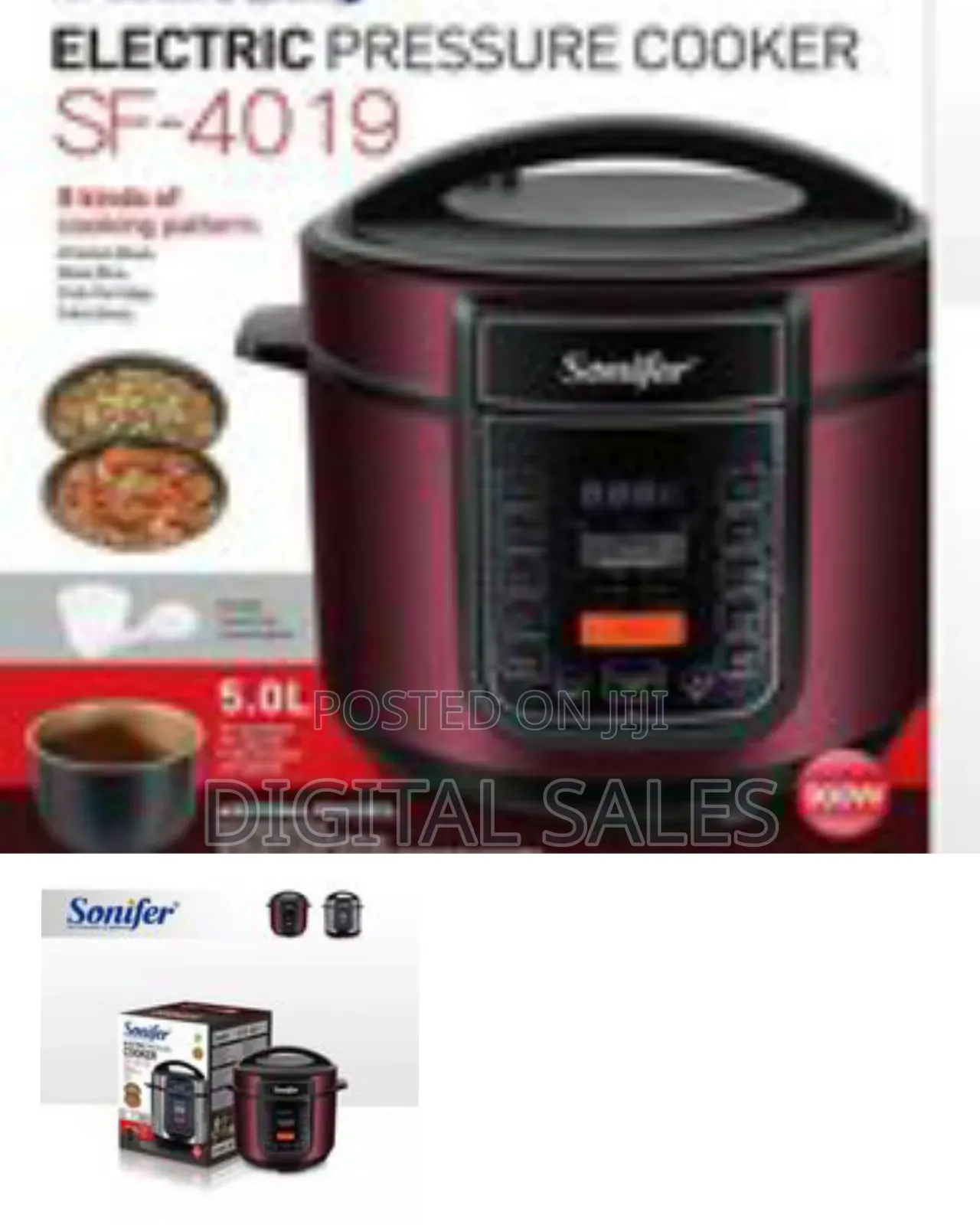 Sonifer Multi Function 5l Electric Pressure Cooker Rice Cooker Steamer