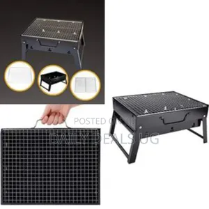 Bbq Portable Foldable Charcoal Barbecue Grill - Black