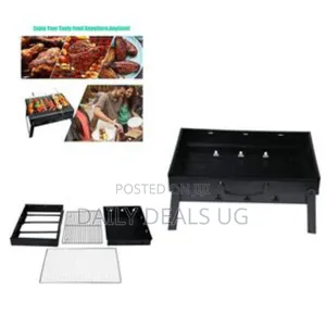 Bbq Portable Foldable Charcoal Barbecue Grill - Black