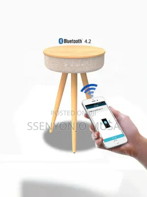Smart Bluetooth Speaker Table With Deep Bass Wireless Charging