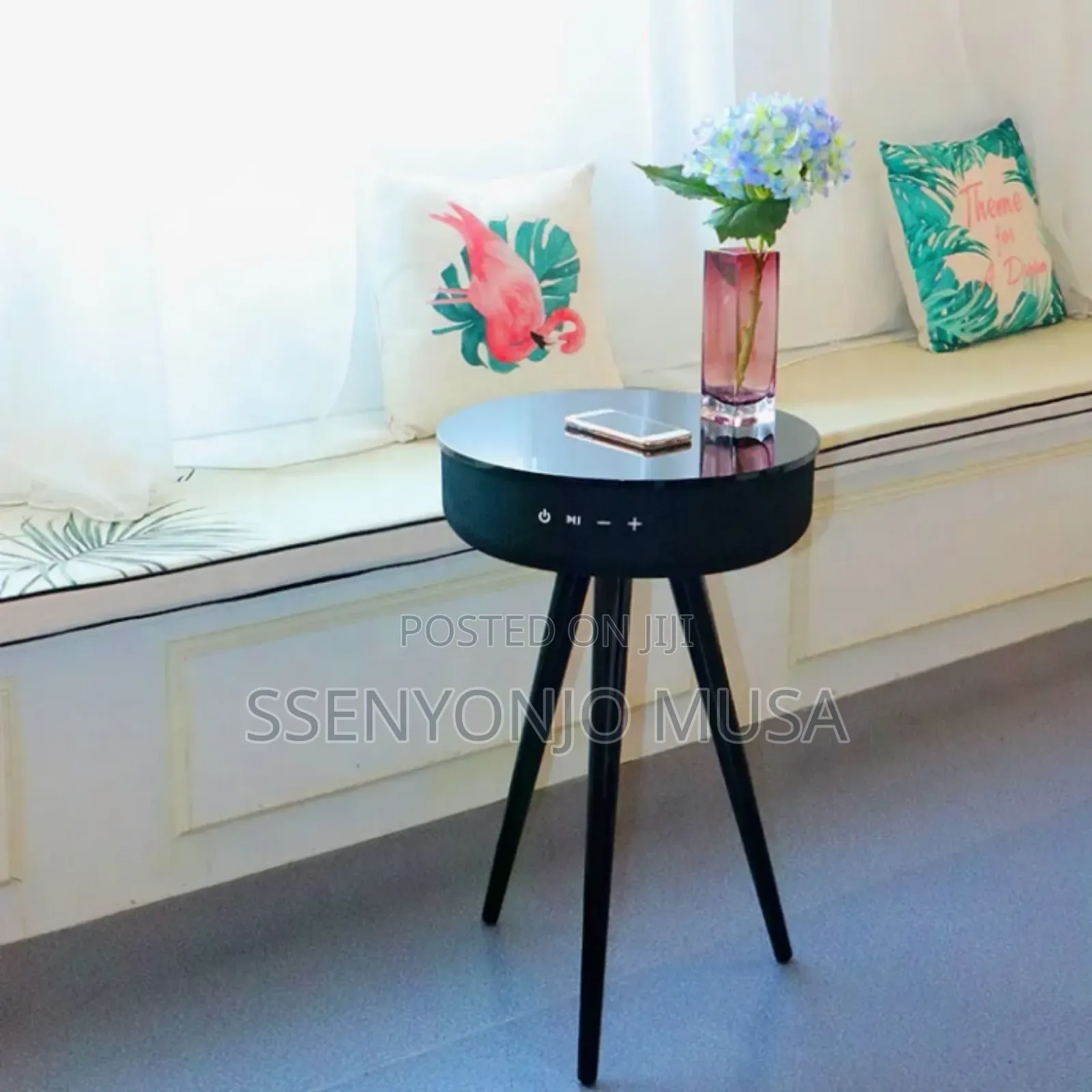 Smart Bluetooth Speaker Table With Deep Bass Wireless Charging