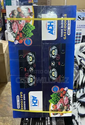 Adh 3 Burner Gas Cooker - Glass Gas Stove