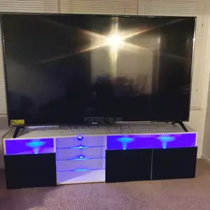 Tv Stand High Gloss Doors Modern Tv Stand Led (White and Black)