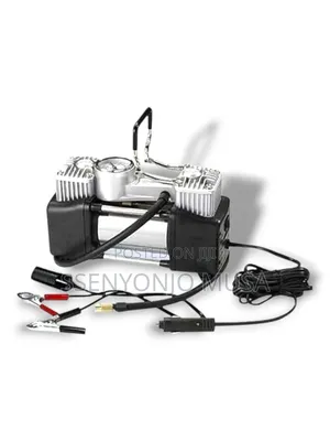 Double Cylinder Air Compressor Tire Inflator – 12v Portable Electric