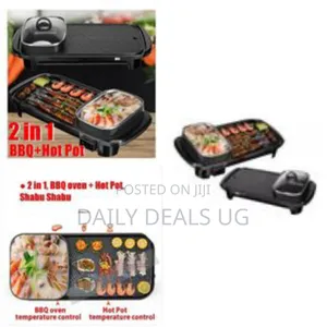 2 In1electric Baking Pan, Cooking Soup Hot Pot and BBQ Electric Grill