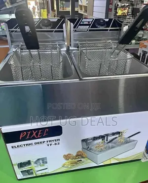 12l Pixel Double Deep Fryer Stainless Steel- Silver