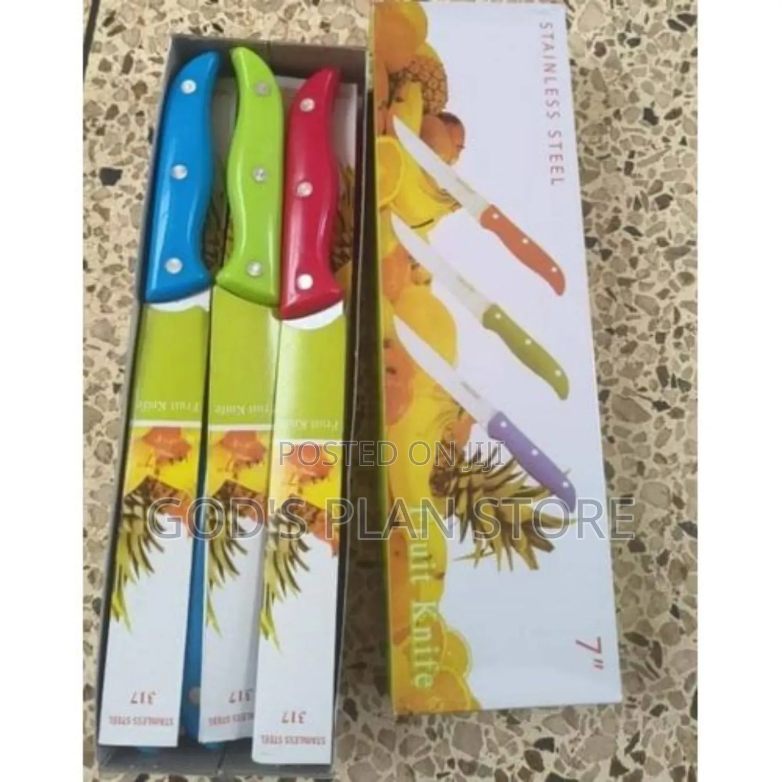 12pcs Plastic Handle Kitchen Knives