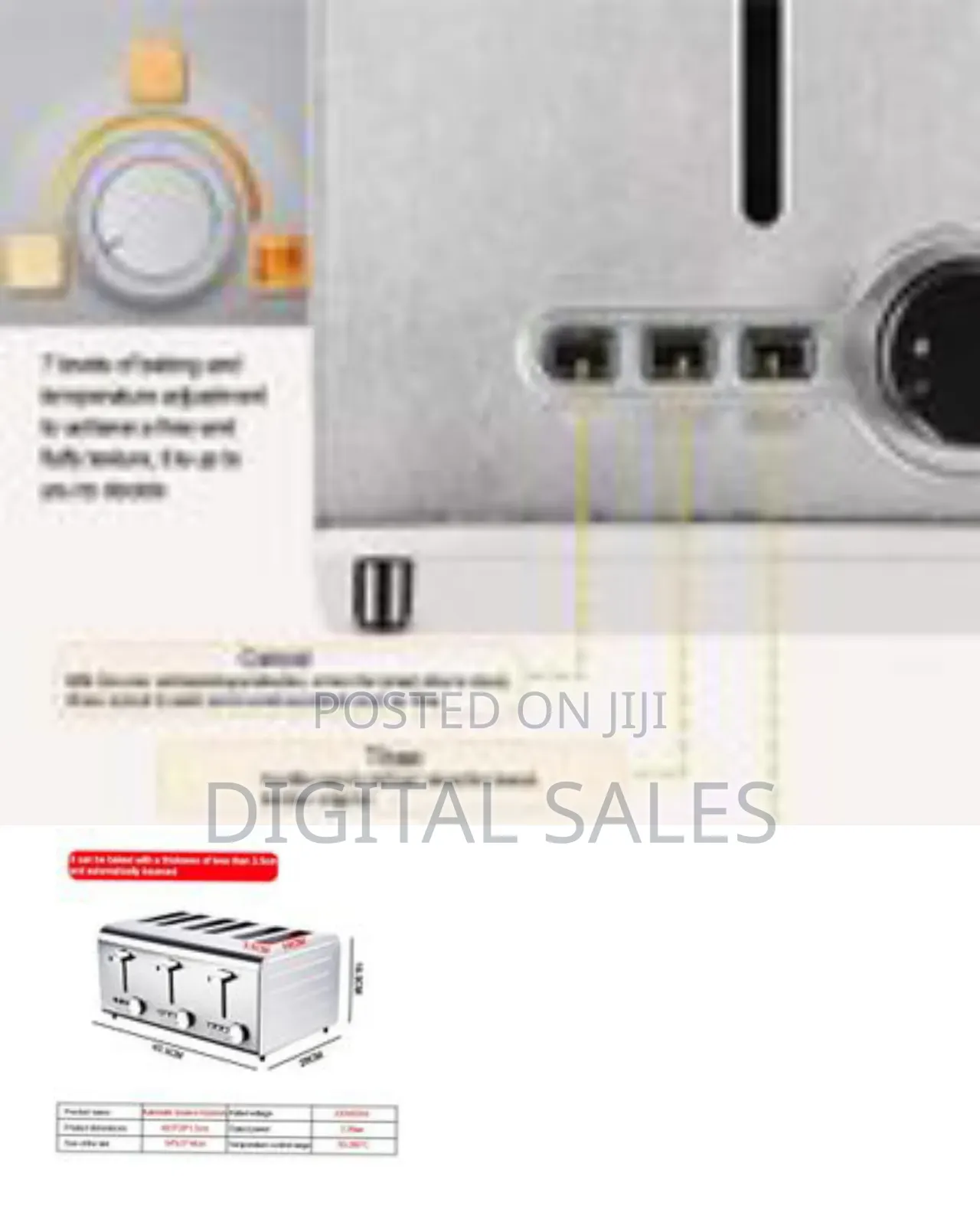 Commercial 6 Slices Bread Toaster Auto Pop-Up (Independent Extra