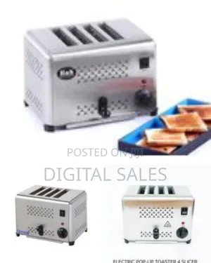 Commercial Automatic Electric Pop Up Bread Toaster 4 Slicer Stainless