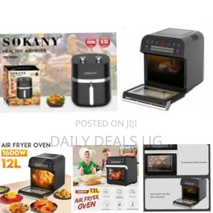 12l Air Fryer Oven Toaster Rotisserie Dehydrator Grill, Black