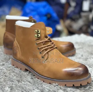 Men's Brown Leather Lace-Up Boots