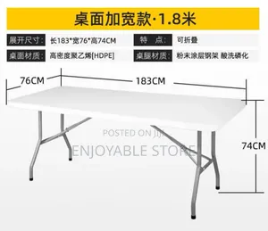 Dining Plastic Tables Foldable 180cm