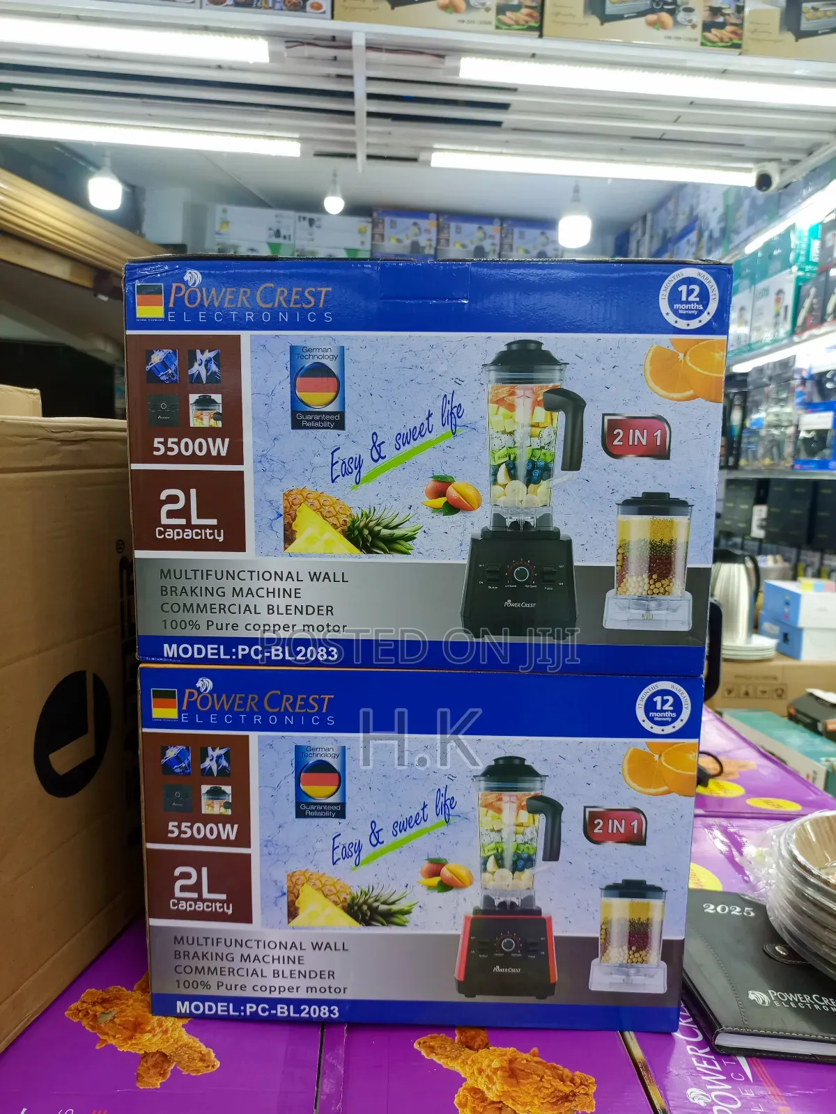 Power Crest 2-in-1 Heavy Duty Commercial Blender 2litres - Multicolour