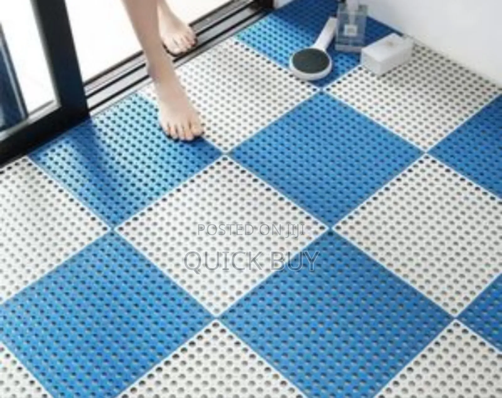 8pcs Interlocking Non Slip Bathroom Floor Tiles Rubber Mat