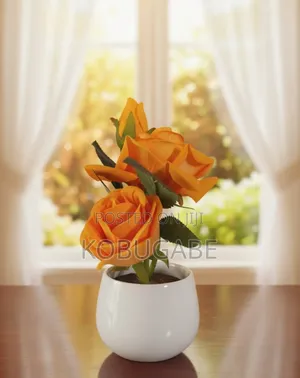 Potted Yellow Rose Flower