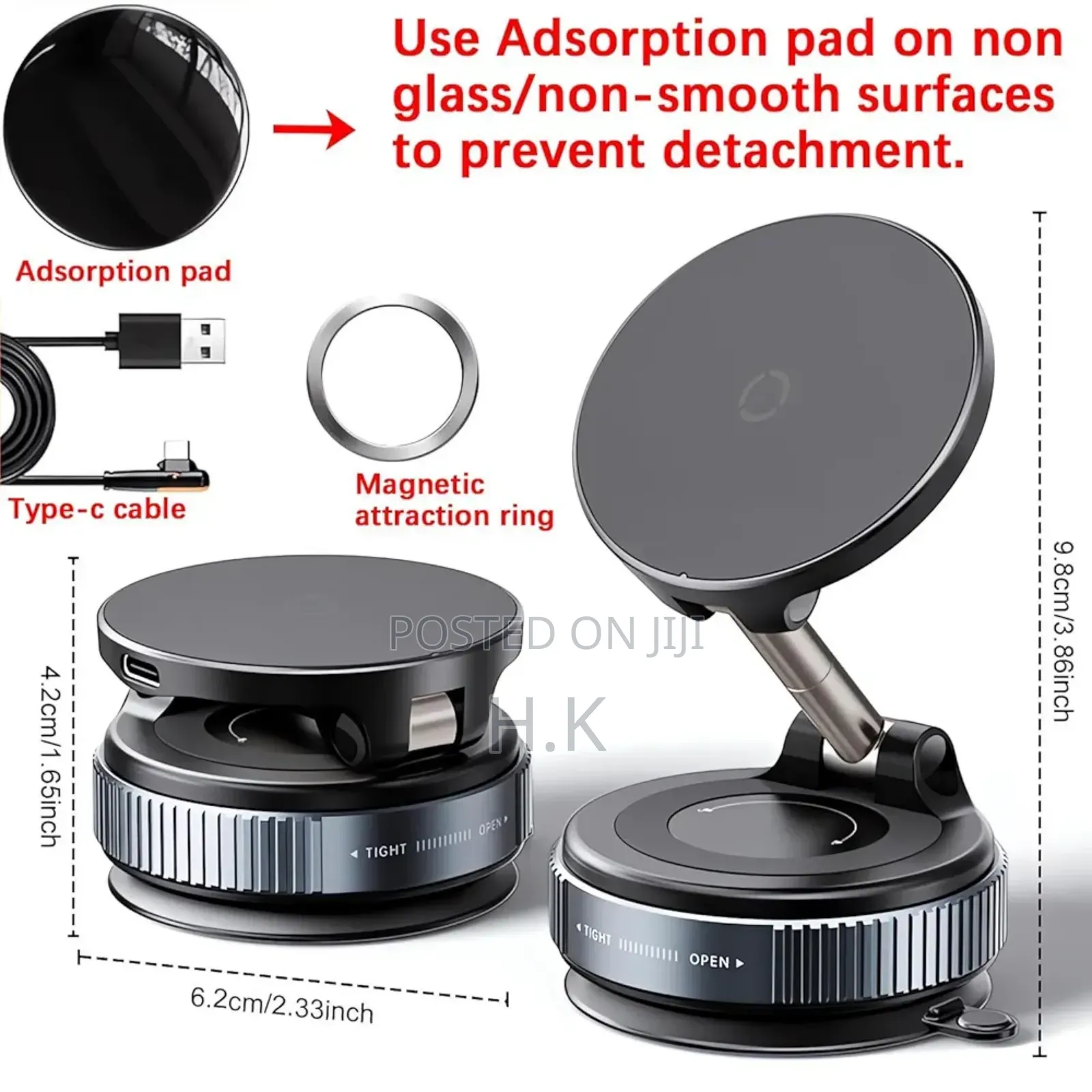 360° Adjustable Suction Cup Phone Mount for Car
