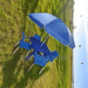 Garden Plastic Table,Chairs And Umbrella Set