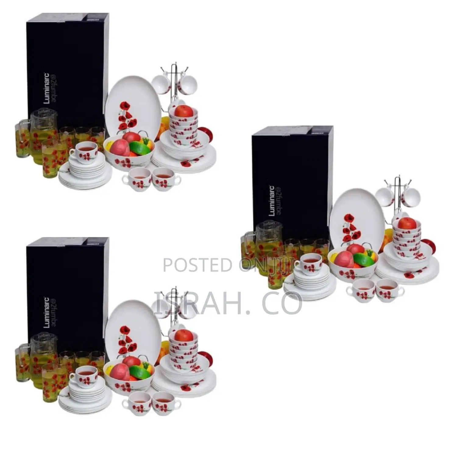 Luminarc Hypnosis Plates, Cups, Bowls Glass Dinnerware Set
