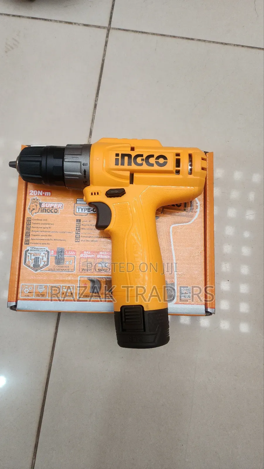 Ingco 12v Cordless Drill, Cordless Drilling Machine With 1.5 Battery