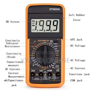 Dt9205a Multimeter-High Accuracy Multi Tester Short Circuit Detection