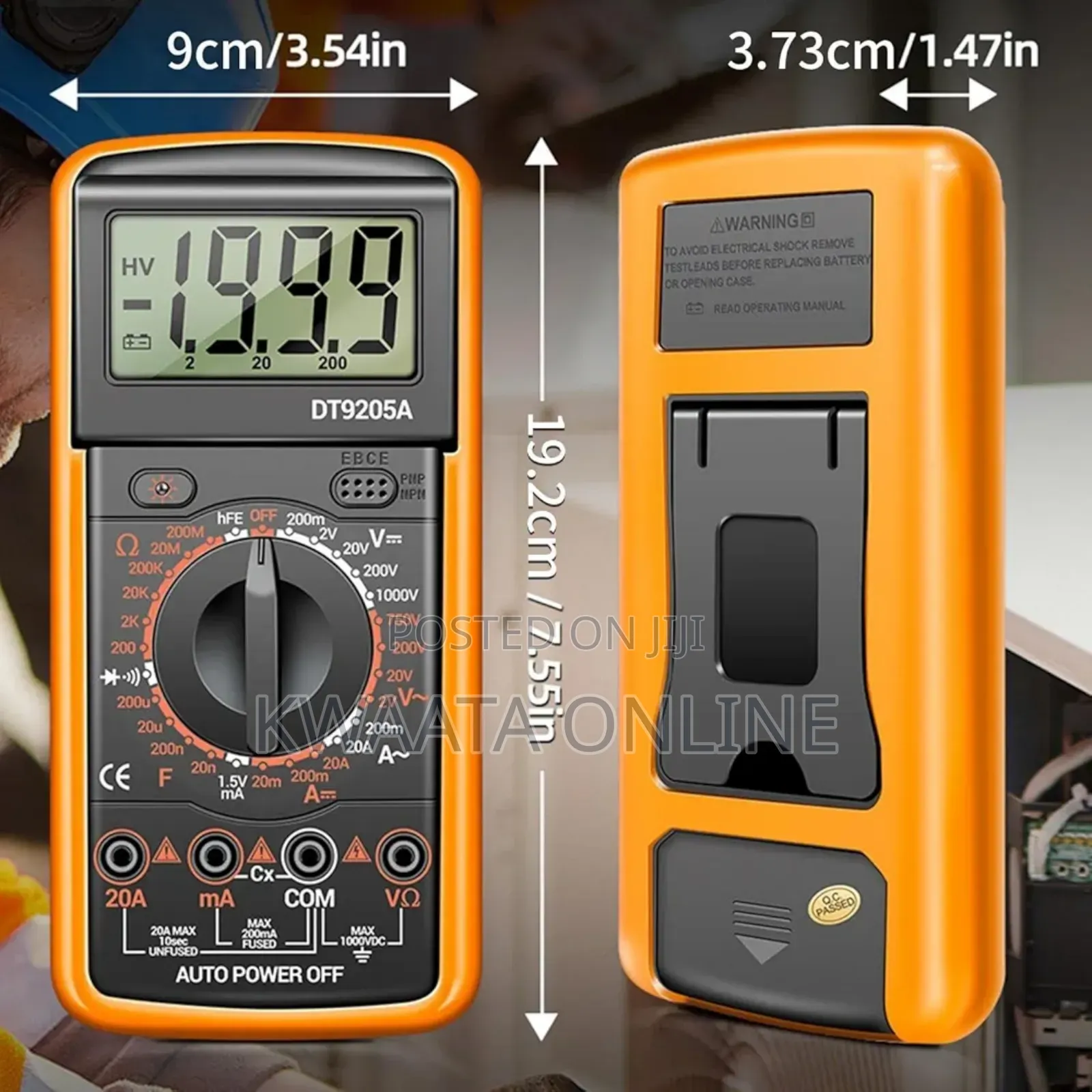Dt9205a Multimeter-High Accuracy Multi Tester Short Circuit Detection