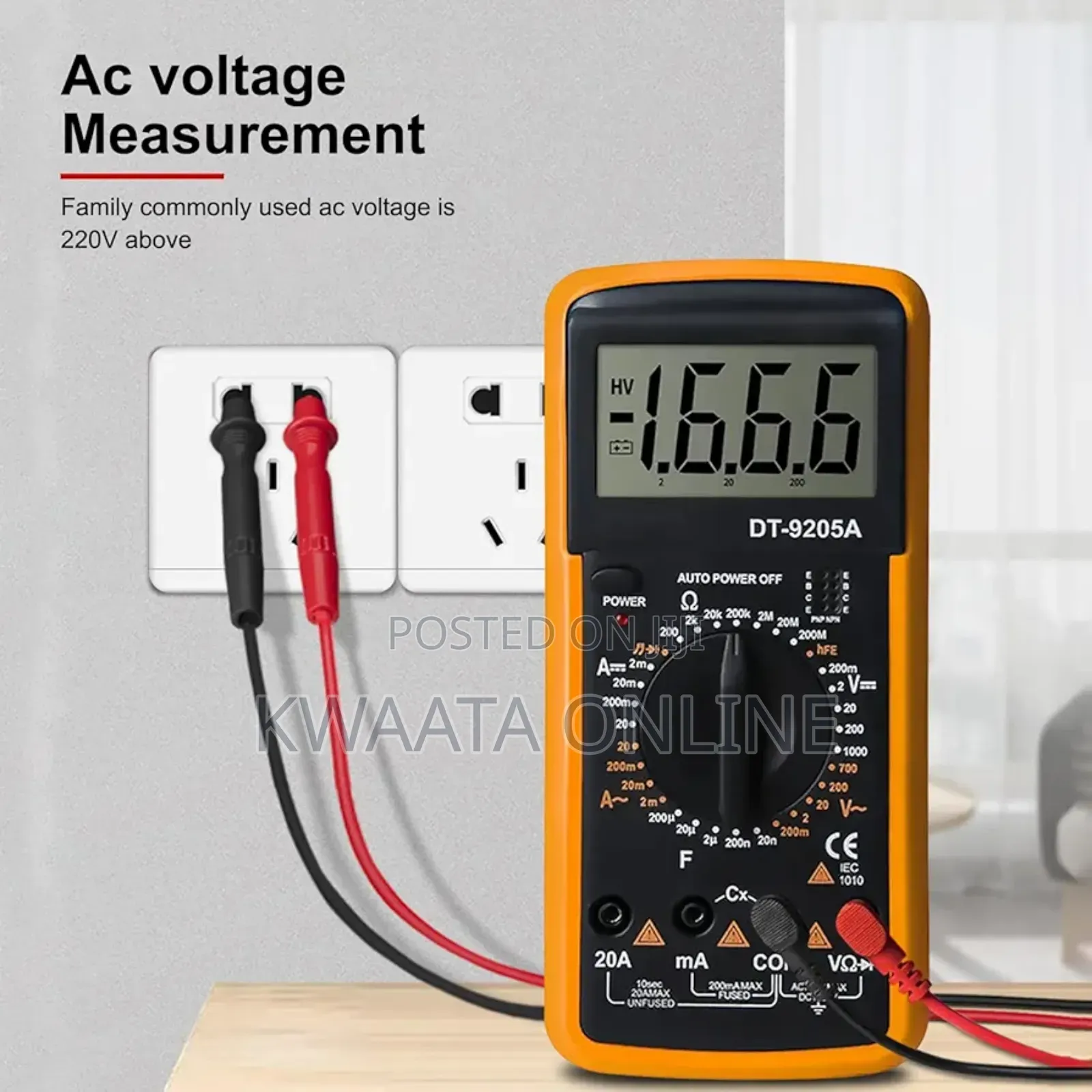 Dt9205a Multimeter-High Accuracy Multi Tester Short Circuit Detection