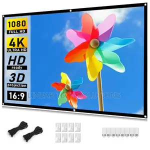 180*180cm Wall Projector Screen 16:9 Hd Foldable