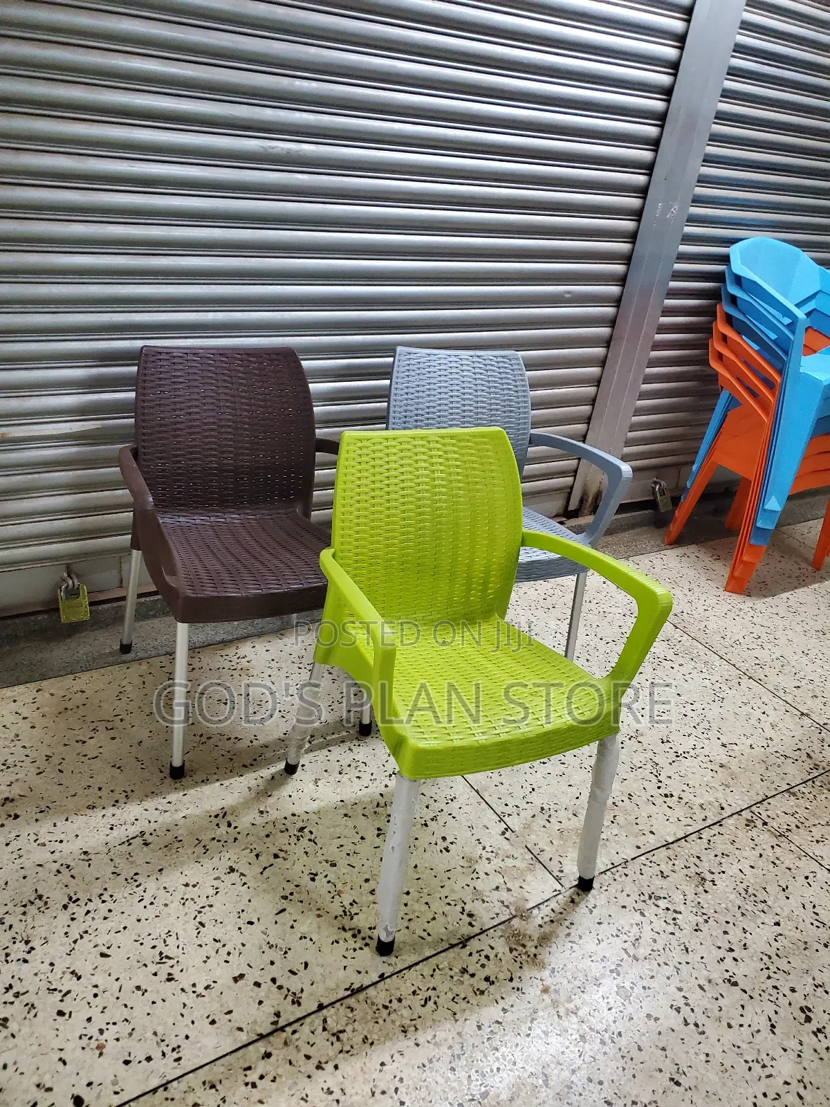 Plastic Chairs Plastic Chairs (Coffee Brown, Gray,Lemon Green)