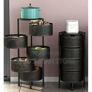 Modern Metallic Kitchen Organizer Storage Trolley.