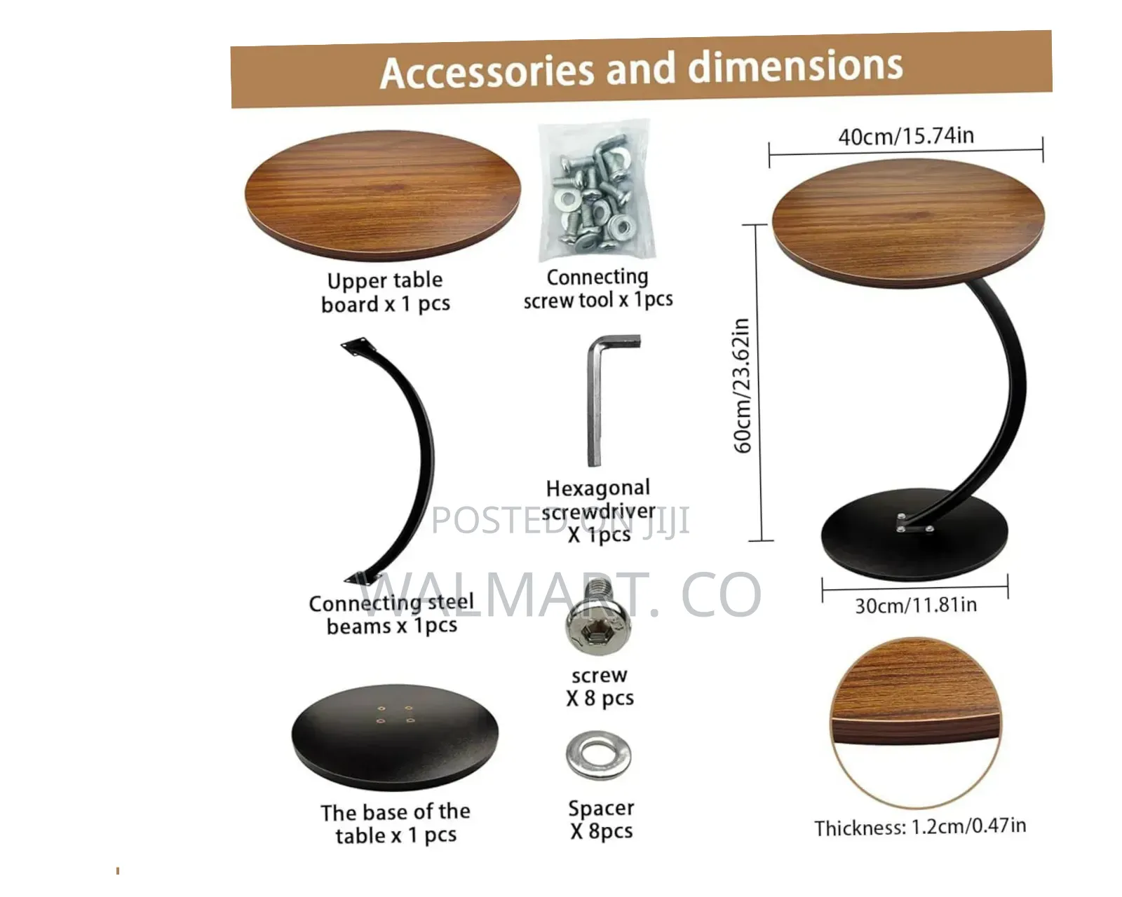 C Shaped Table Bedside Table
