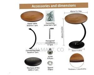 C Shaped Table Bedside Table
