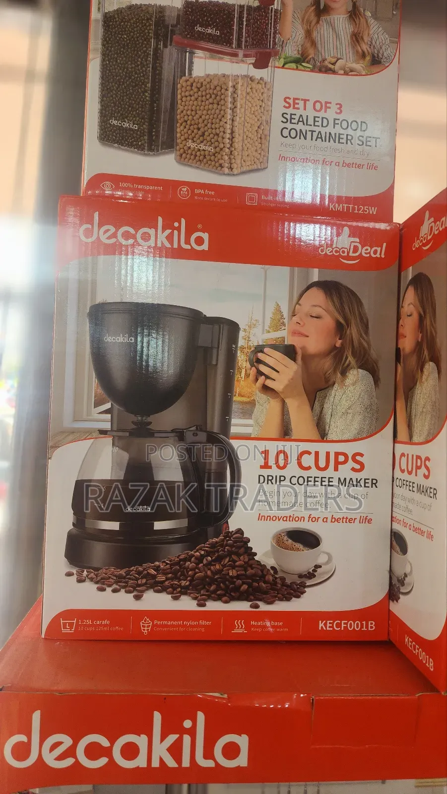 Decakila Drip Coffee Maker With Filter (Kecf001b) | 1.25l | 750w