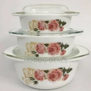 3 Piece Opal Glass Serving Dish Set-white
