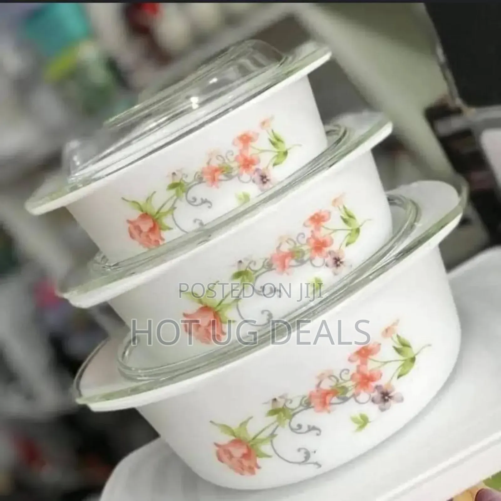 3 Piece Opal Glass Serving Dish Set-white