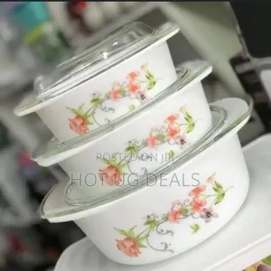 3 Piece Opal Glass Serving Dish Set-white