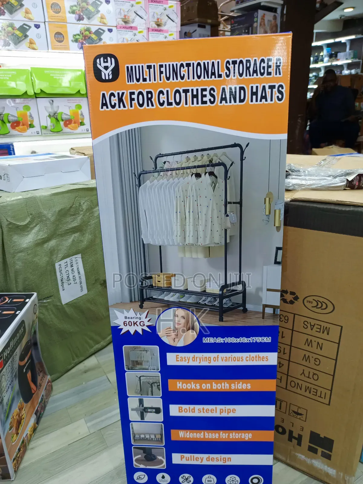 Multifunctional Storage Rack for Clothes and Hats.