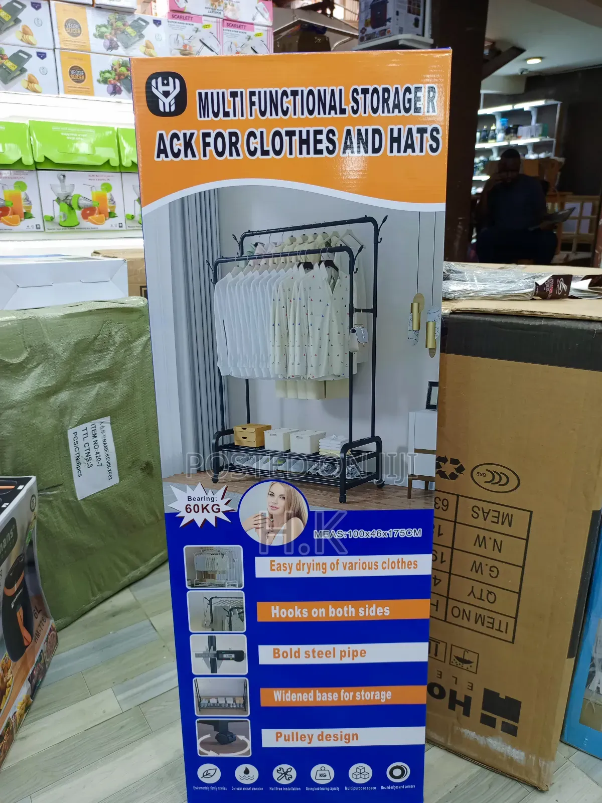 Multifunctional Storage Rack for Clothes and Hats.