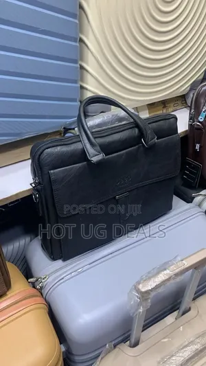 Black Jeep Buluo Men's Leather Business Briefcase.