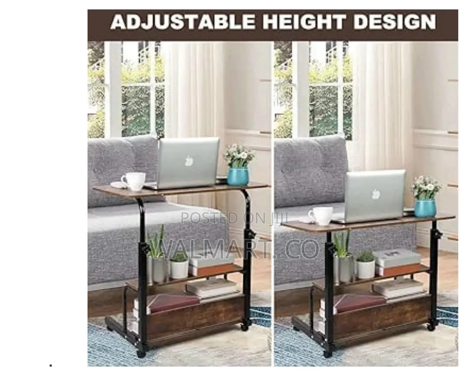 Adjustable Height Computer Bedside Table