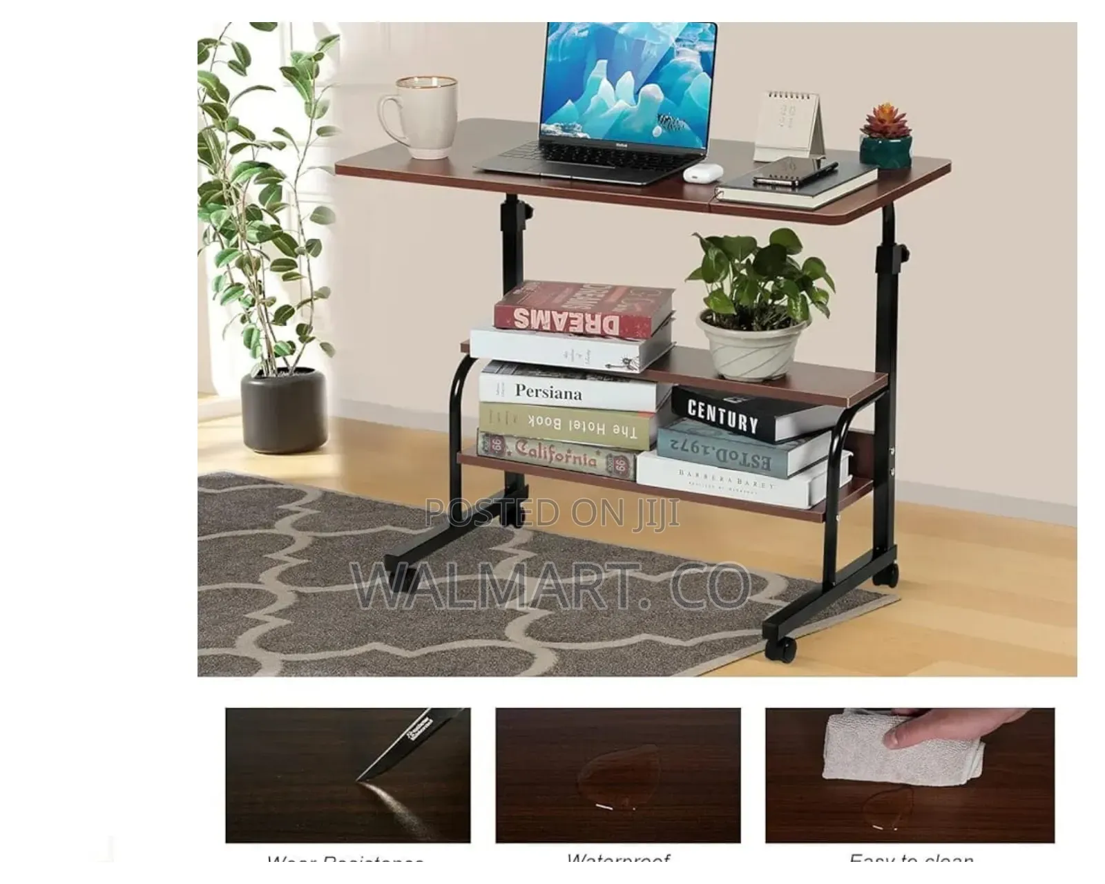 Adjustable Height Computer Bedside Table