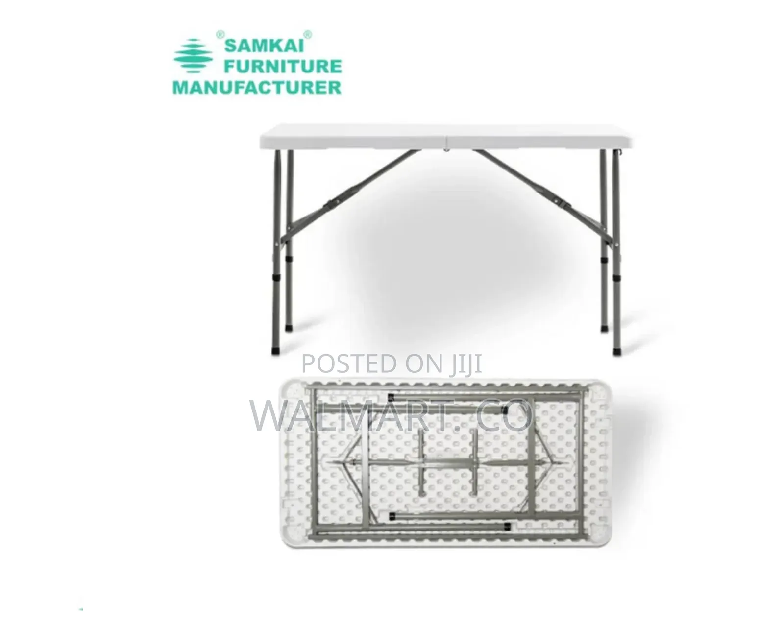 Adjustable Height Foldable Plastic Table With Metal Frame