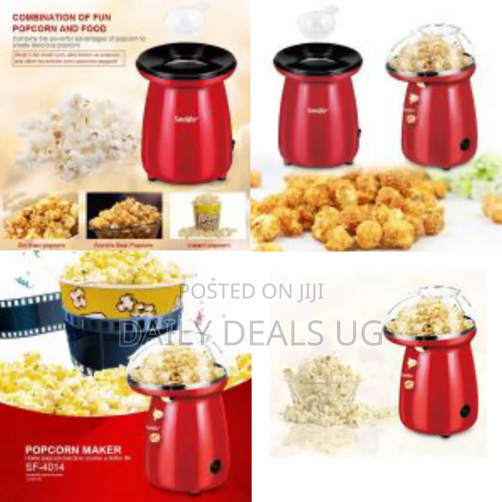 Sonifer Electric Popcorn Maker Popper Machine - Red