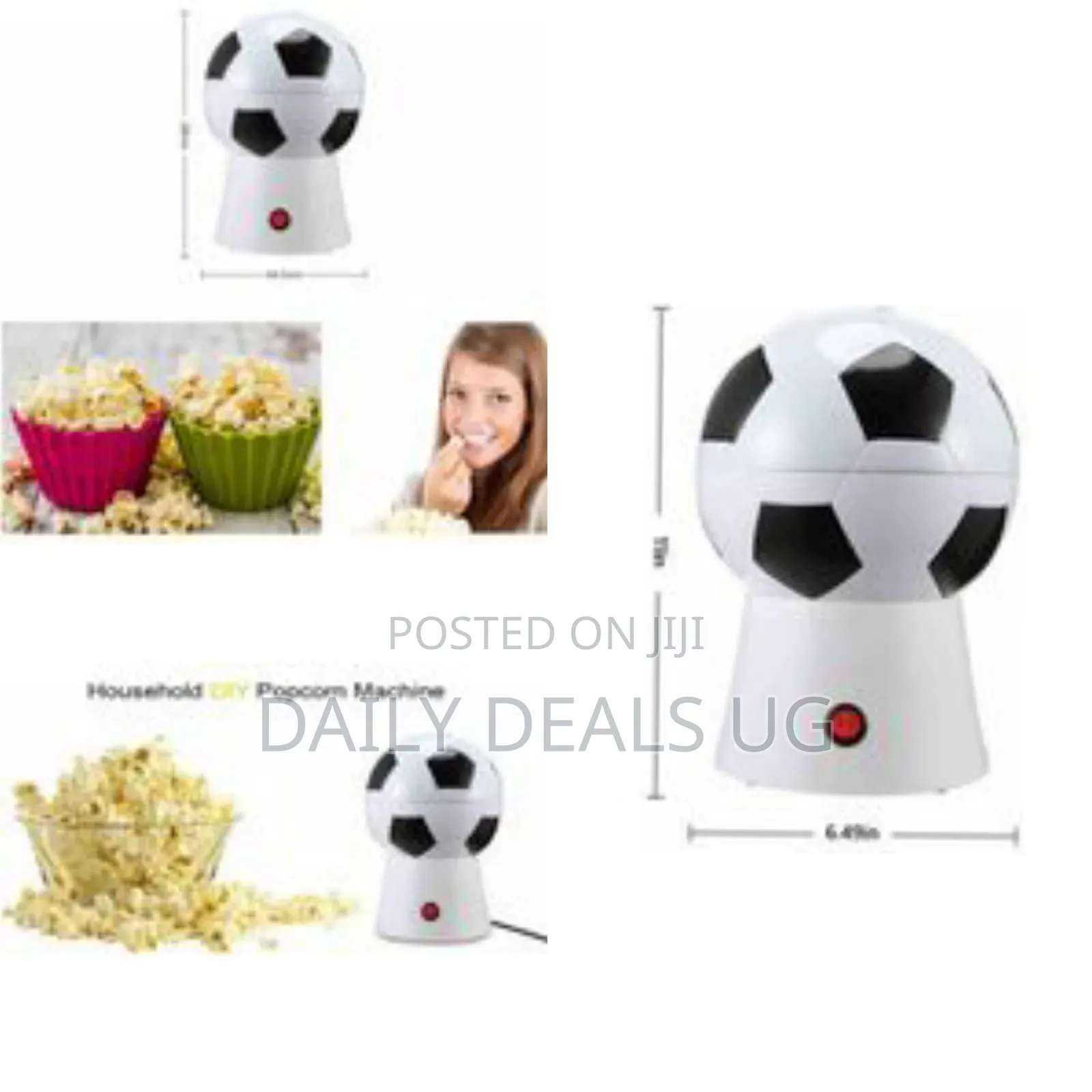 0.27 L Electric Popcorn Maker Popper (White, Black)