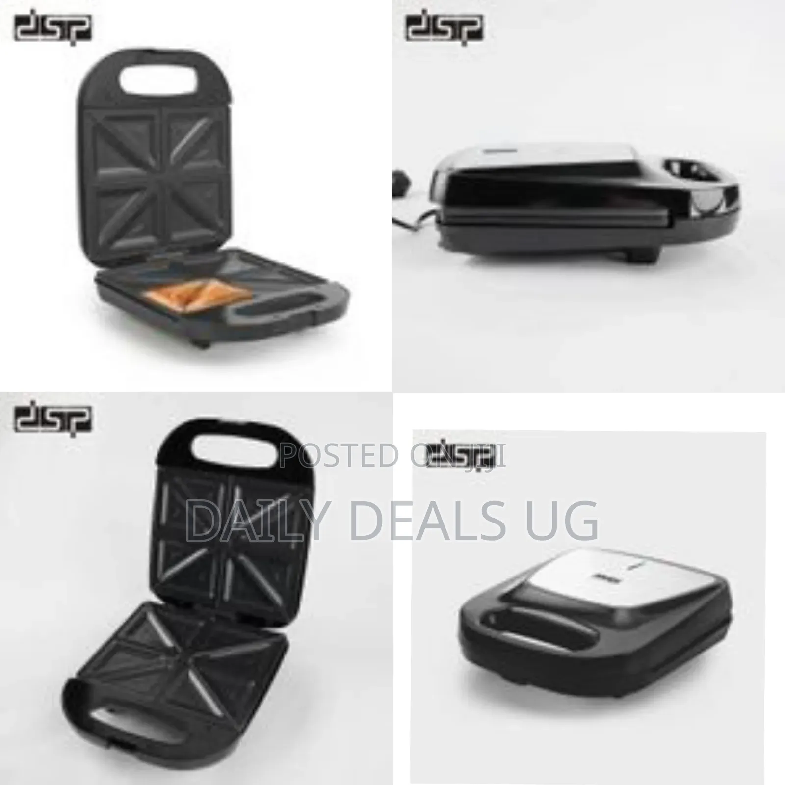DSP 1400w Kc1203 4-Slice Sandwich Maker Toaster Grill Plate- Black