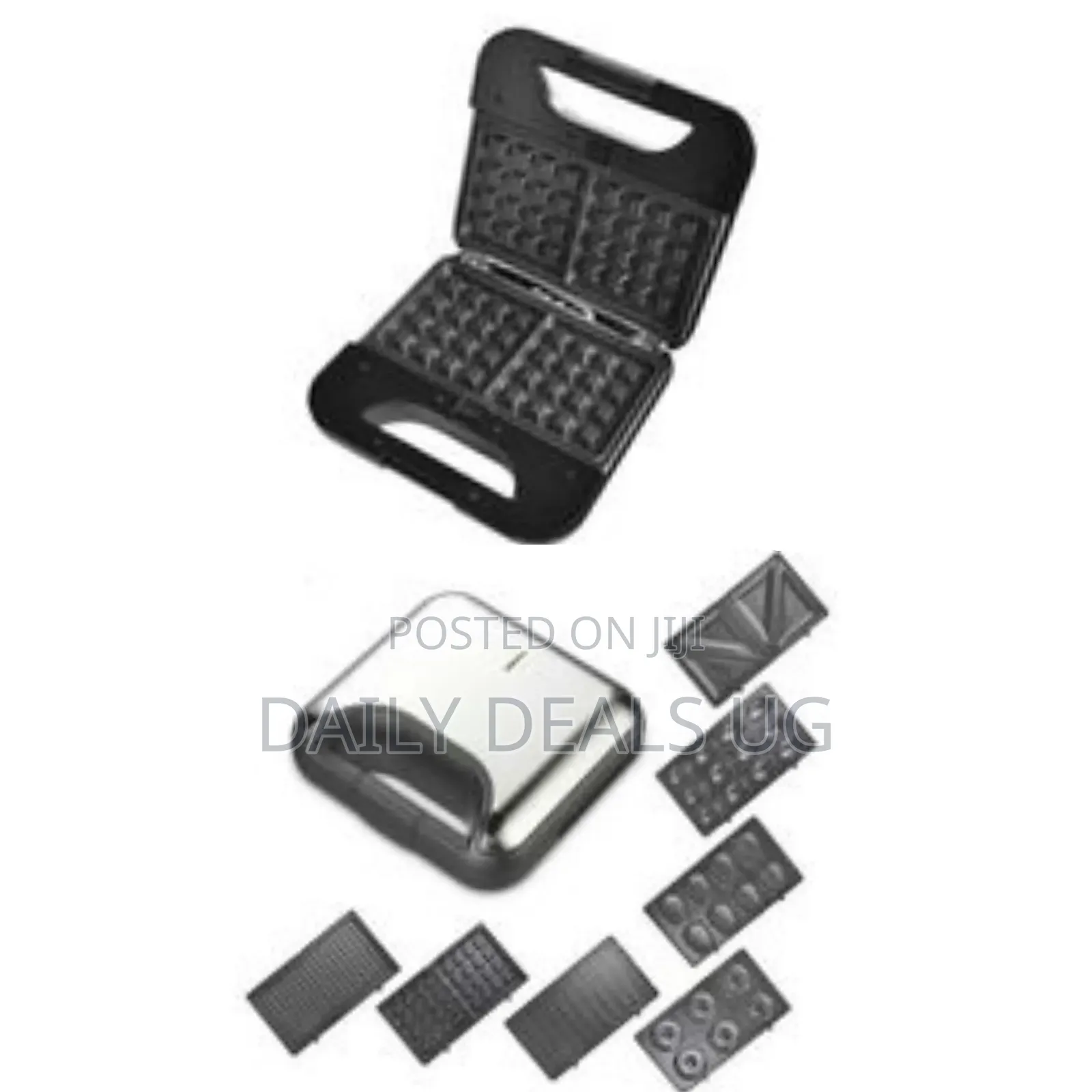 DSP 7 in 1 Waffle Donut Sandwich Maker Removable Plates Donut, Silver