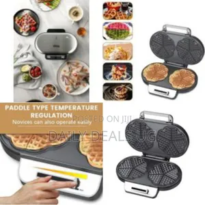 DSP Double Waffle Maker With Mini Heart-Shaped Waffles Grill Thick