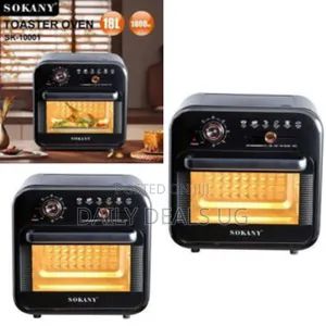 Sokany 18l Sk-10001 Air Fryer + Oven 1800w With Grill+Timer - Black