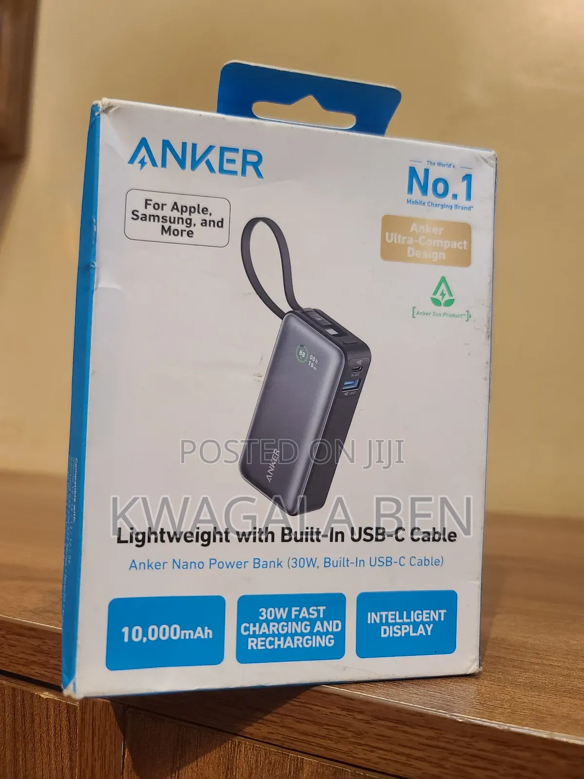 Anker Nano 30w Built-in Usb-C Cable Power Bank
