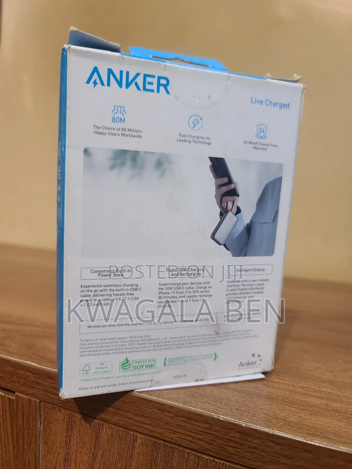 Anker Nano 30w Built-in Usb-C Cable Power Bank