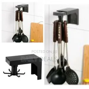 Wall Mounted Utensil Holder Organizer,360 Degree Rotating Hanger,Black